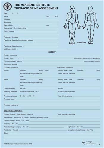 The Thoracic Spine Statusblad på engelska